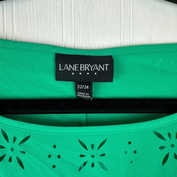 Lane Bryant Green Blouse Short Sleeve Size 22/24 - Picture 3 of 4